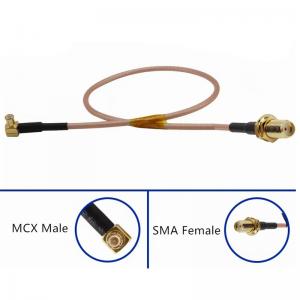 Right Angle Mcx Male Plug With Sma Female Socket Bulkhead Adapter Cable Rg316