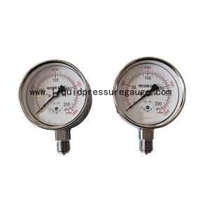 2000 Mbar Capsule Pressure Gauge Steel Case Chromed Connection 1/4'' NPT