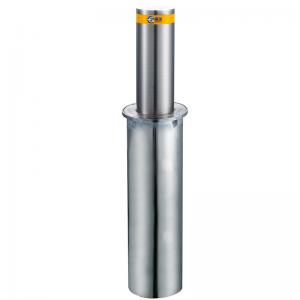 China Silver Automatic Rising Bollards 155 Kg 100m Wire Control Stainless Steel Bollard supplier