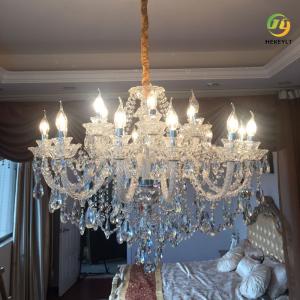 Luxury Crystal Candle Lamps Chandeliers Villa Hall E14