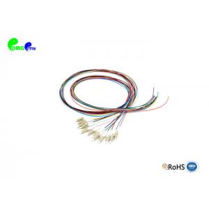 China 12 Colors 12F LC PC Fibre Optic Pigtail 0.9mm OM2 50 / 125μm 1.5m 900μm Loose buffer easy to strip supplier