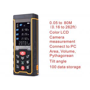Laser distance meter Range finder outdoor 80m W-camera rechargeable battery Color LCD laser tape measure Area/volume