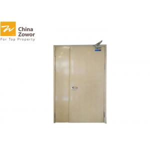 BS Standard Uneqaul Leaf Oak Wood Finish Steel Insulated Fire Door For Apartment