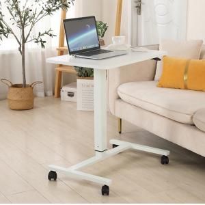 China Small Office Custom Pneumatic Standup Desk with Multifunctional White Wooden Table supplier