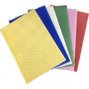 China USP 6pcs Ivory Yellow Blue Beeswax Foundation Sheets For Candle Making 20x13.5cm supplier