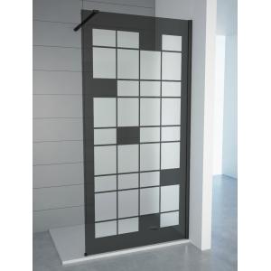 Tempered Smoke Glass With Matt Walk In Shower Cubicles