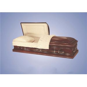 China American Style Funeral Casket With Gold Hardware Fittings And Handles supplier