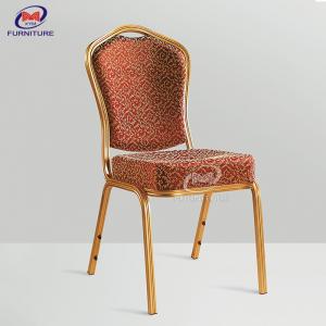 Elegant Red Flower Fabric Hotel Banquet Chair For Conference Meeting Room