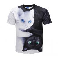 China Casual 3d Animal Print T Shirts / Dye Sublimation T Shirts Round Neck on sale