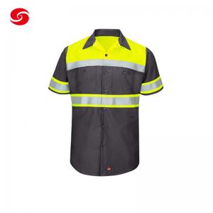 China Short Sleeve Safety Work Suit With Visibility Reflective Tape supplier