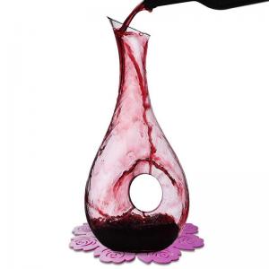 China Wedding / Birthday Glass Wine Decanter Punted Bottom Narrow Neck OEM / ODM Service supplier