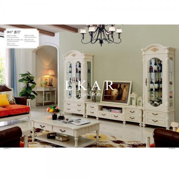 Dining Room Classic Wooden White Showcase Glass Cabinet Furniture For Sale Glass Cabinet Manufacturer From China 108094050