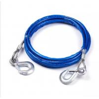 China 4M 5 Tons Steel Wire Tow Cable Tow Strap Towing Rope with Hooks for Heavy Duty Car Emergency on sale