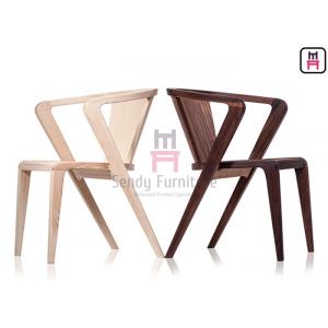 China Z Shaped Wood Restaurant Chairs Crossed Arm Ash Indoor Usage With Armrests supplier