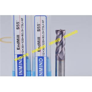 China 10*R2.0 AOL 75mm  Corner Radius end mill upto HRC65 4 Flute  high hardness R2.0 Corner  SiN Coating supplier