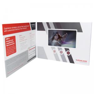 Multi Media LCD Video Brochure Card With Switch Buttons CE / RosH Certificated