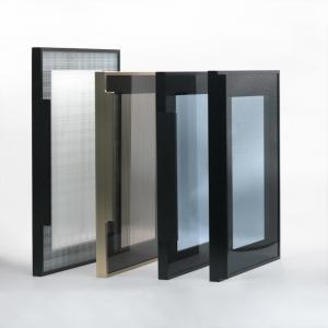 China Matte Black Kitchen Cabinet Aluminum Frame For Cabinet Door Glass supplier