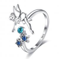 China 0.08oz 21.1mm Sterling Silver Angel Ring Nicke Free Open Silver Ring SGS on sale