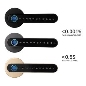 China Qleung S604L Smart Fingerprint Door Lock With Wifi Tuya App Control Keyless Password For Bedroom Tuya Home supplier