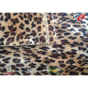 China Waterproof Leopard Print Velvet Fabric , Velvet Furnishing Fabric Custom Pile Height supplier