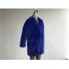 China Fashion Cobalt Ladies Faux Fur Coats Reverse Collar Medium Length TW78517 wholesale