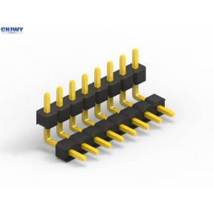 China Male 16 Pin Header Connector 2.54 Mm Pitch , Double Plastic Square Right Angle Pin Header supplier