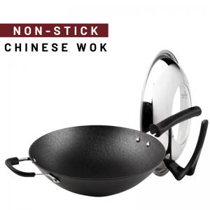 Stir Fry Chinese Wok Pan Anti Rust Non Stick Chinese Wok With Lid