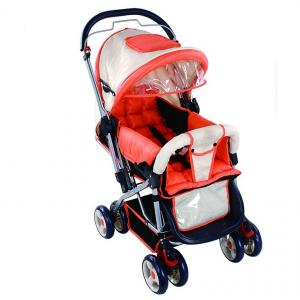 China Red Light Weight Umbrella Baby Carriage Stroller with Mesh Shopping Bag supplier