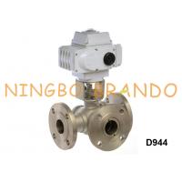 China 3 Way Electric Actuated Flange Ball Valve Stainless Steel 24VDC 220VAC on sale