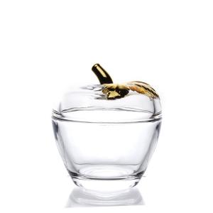 China 100ml Apple Shaped Glass Candy Jars With Lid Smaal Size Decorative supplier