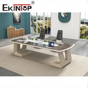 China Custom Office Conference Table Waterproof Walnut / Teak Color supplier