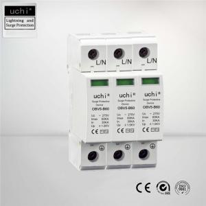 China Electrical Type 1+2 Surge Protector 3p Poles Imax 60Ka Small FootPrint supplier