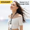 ESSAGER ES-X72 2 in 1 Massage Charging Usb C Cable 5A PD 100W Charger Type C to Type C