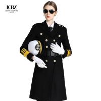 China Unisex Woolen Jacket Captain Long Woolen Coat Nizi British Navy Thickened Winter Clothes on sale