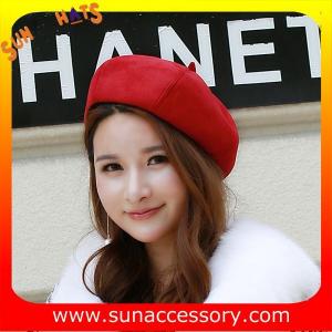 QF17070 Sun Accessory customized corduroy beret hat ,ladies beret hat