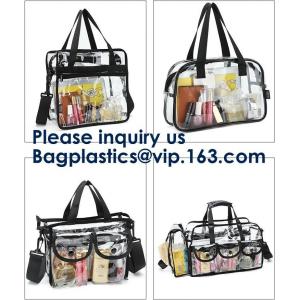 Clear PVC Bag With Zipper Interior Pouch And Detachable Shoulder Strap,Cosmetic Tote Bags With Zipper Closure, bagease