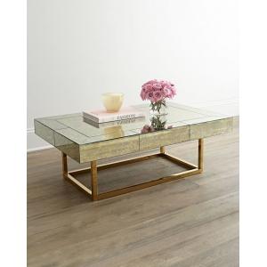 China Mirror Furniture Metal Geometric Frame Coffee Table Console table with Stainless Steel Base wholesale