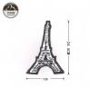 China Famous Eiffel Tower Sequin Embroidery Patches Silver / Black For Garment Accessories wholesale