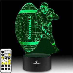 Multicolor RGB 3D Illusion Night Light Football Remote Control