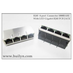 China 1x4 RJ45 connector with transformer,RJ45 JACK PoE, （25.4mm）1Gbps wholesale