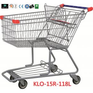 China 180L Advertisement Metal Grocery Store Shopping Cart With Wheels 1080x640x1075mm supplier