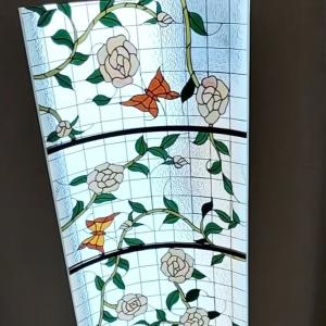 Beautiful Tiffiny Curved Style Stained Glass  Home Room Decor  For Roof Stained Glass Dome Ceiling