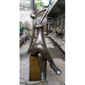 China Metallic Abstract Art Deco Figurines Bronze , Portrait Famous Metal Sculpture Artists supplier