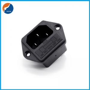 R14-C-1HB1 3PIN IEC C14 Inlet Male Connector Power Plug Socket With 5x20mm Fuse Holder