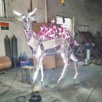 China ISO9001 Metal Deer Garden Sculptures SUS 316L Hairline Mirror Finish on sale