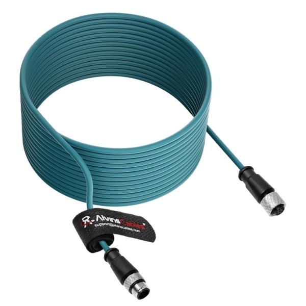 アルヴィンのケーブル M12 Aコード 8ピン 男性から8ピン 女性 Cat6a 高柔軟性シールドセンサーアクチュエータケーブル コグネックス産業カメラ 49フィート,緑