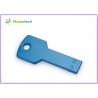 China Blue / Green Metal Key Shaped USB Flash Drive Customized Logo wholesale