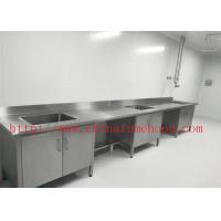 China Customize Made 304 Stainless Steel Lab Furniture Popular Stainless Steel Sink Bench Cleaning Work Bench on sale