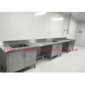 Customize Made 304 Stainless Steel Lab Furniture Popular Stainless Steel Sink Bench Cleaning Work Bench