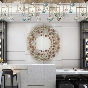 China Custom Acrylic Glass Cross Matrix Villas Decorated Hall Atrium Club End Lighting Lamps And Lanterns With Other Control Mode wholesale